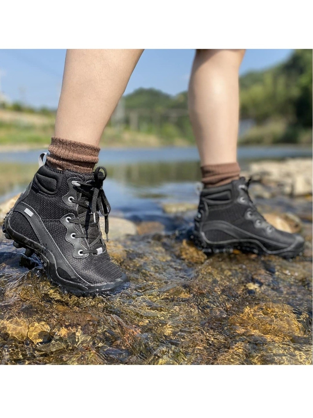 Waterproof Hiking Boots, Mid, Black Women’s Size 7 US / 37 EU w/ Box